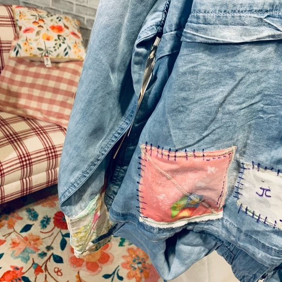 SO FUN! Black Tape upcycle tencel jacket XL - Picture 6 of 10